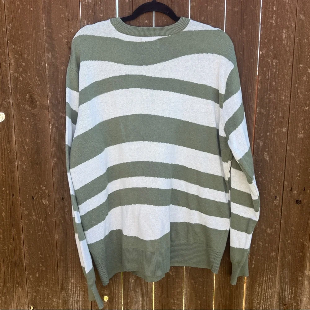 Disney Bambi Flower Skunk Sweater Green Striped Wool Blend Size Large - Picture 2 of 6